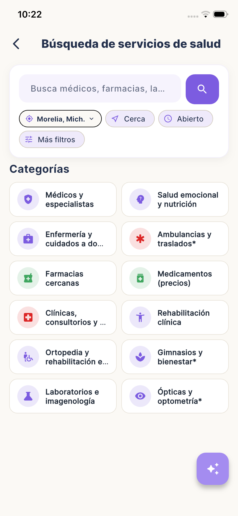 Vitalia — Búsqueda de servicios de salud